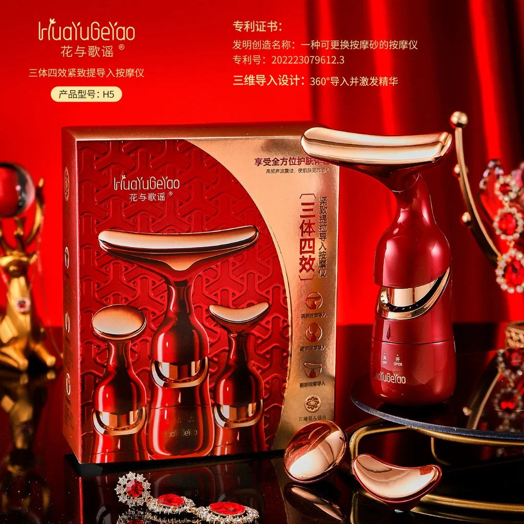 3-In-1 Face, Neck & Eye Massager – Anti Aging Skin Rejuvenation Tool