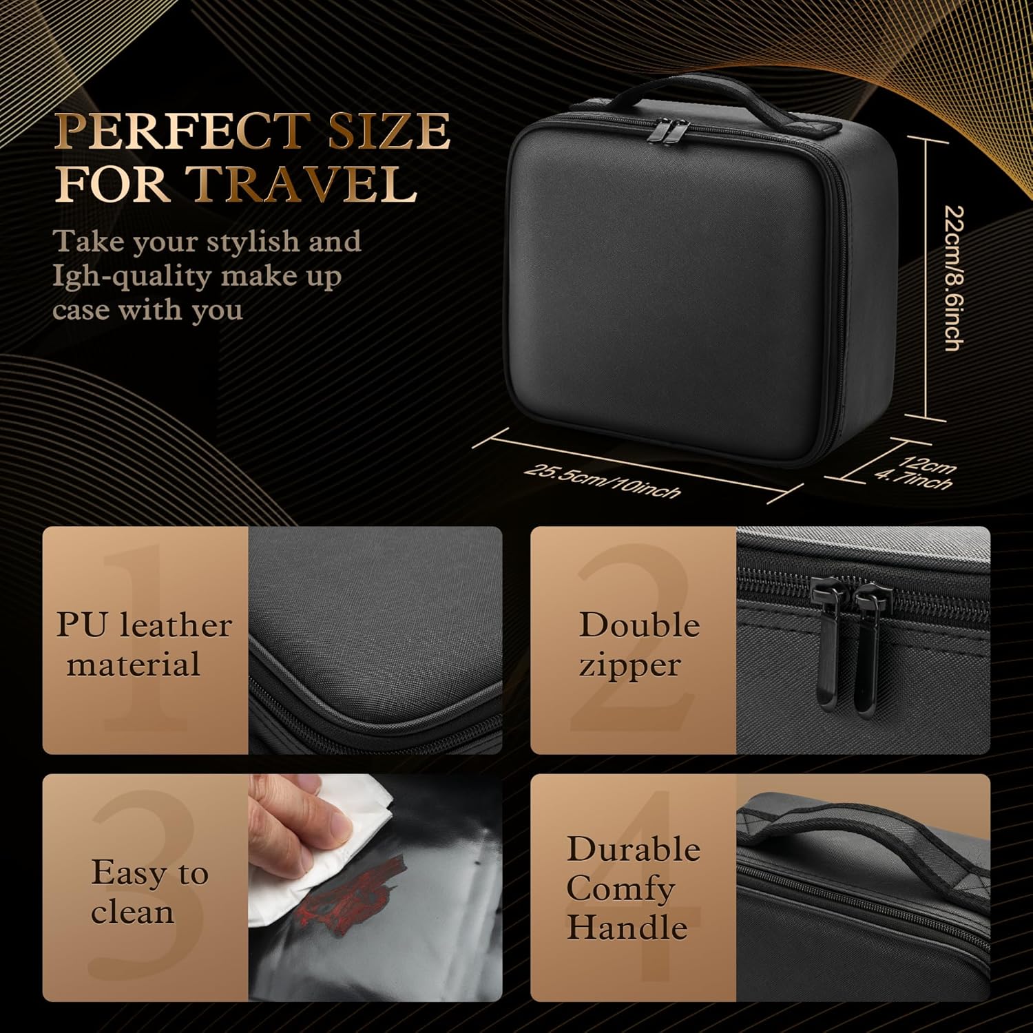 AISHIKEKE Makeup Bag with Led Mirror
