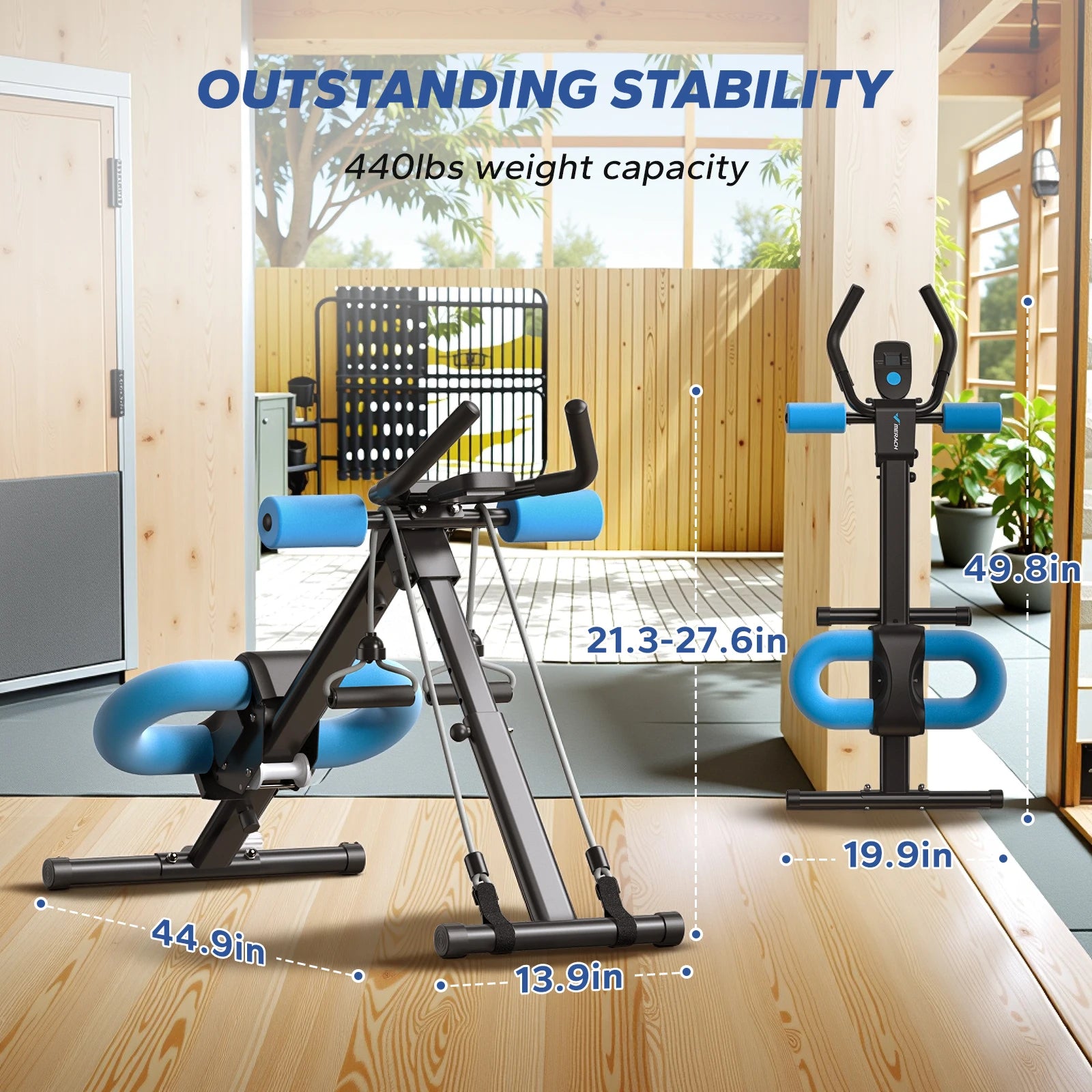 MERACH Foldable Ab Trainer – Adjustable Core Workout Machine