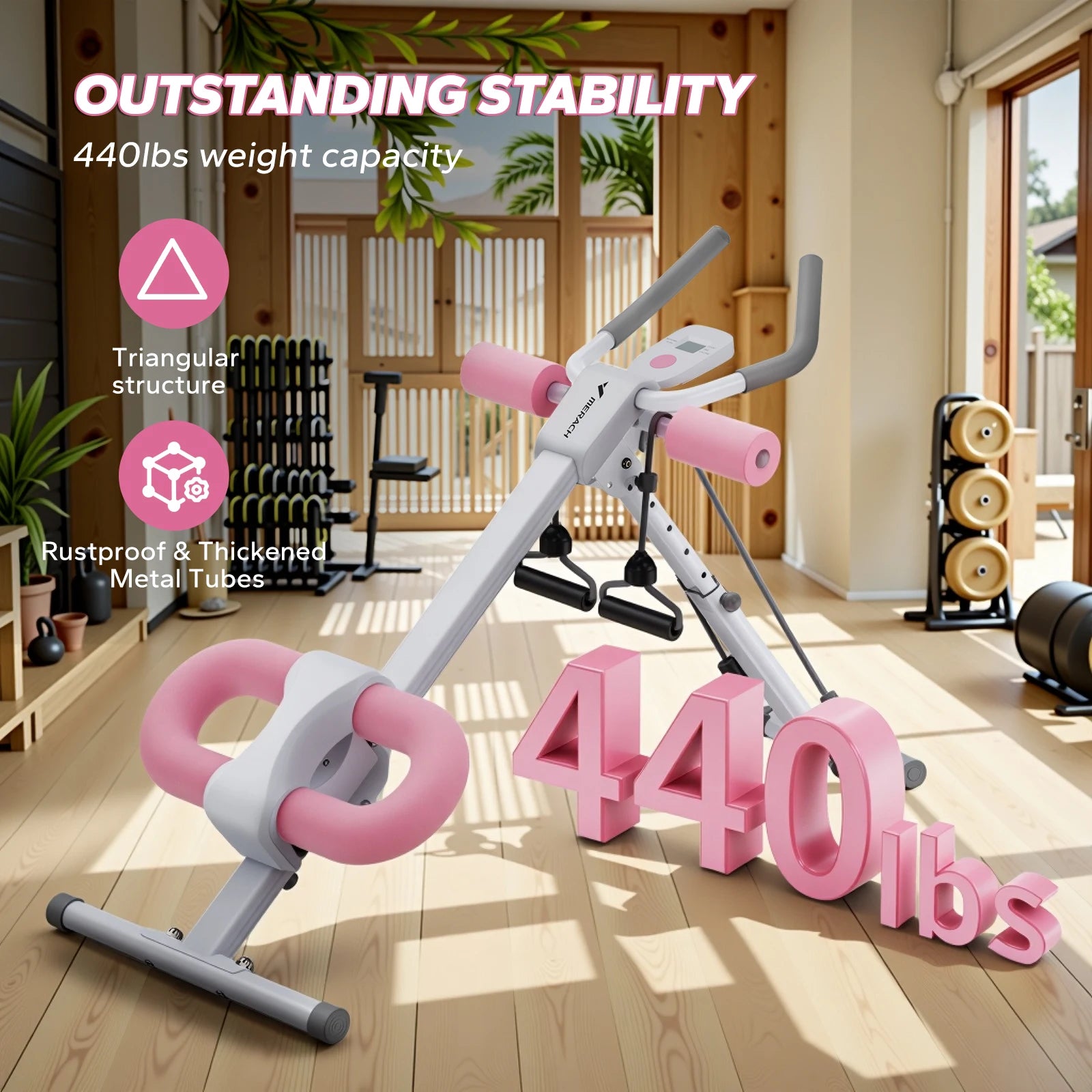 MERACH Foldable Ab Trainer – Adjustable Core Workout Machine