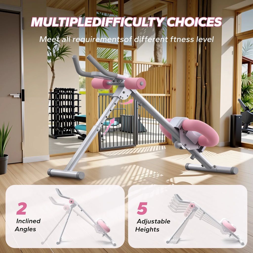 MERACH Ab Machine Adjustable Trainer Workout Foldable Knee Protection Abdominal Exercise Machine Core Ab Exercise System Trainer