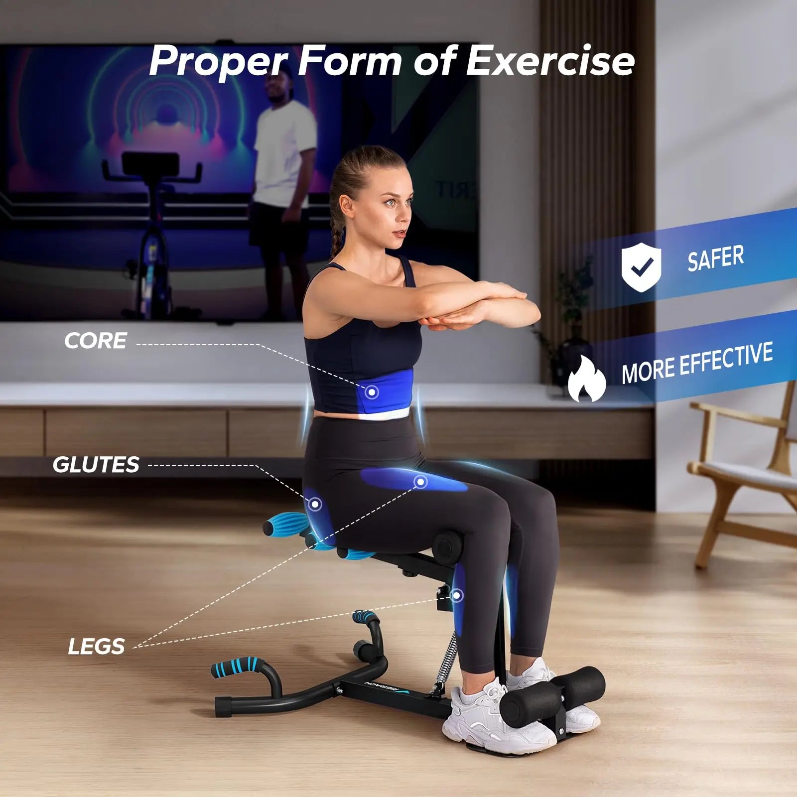 MERACH Adjustable Deep Squat Machine – Push-Up & Buttocks Trainer for Total Body Toning