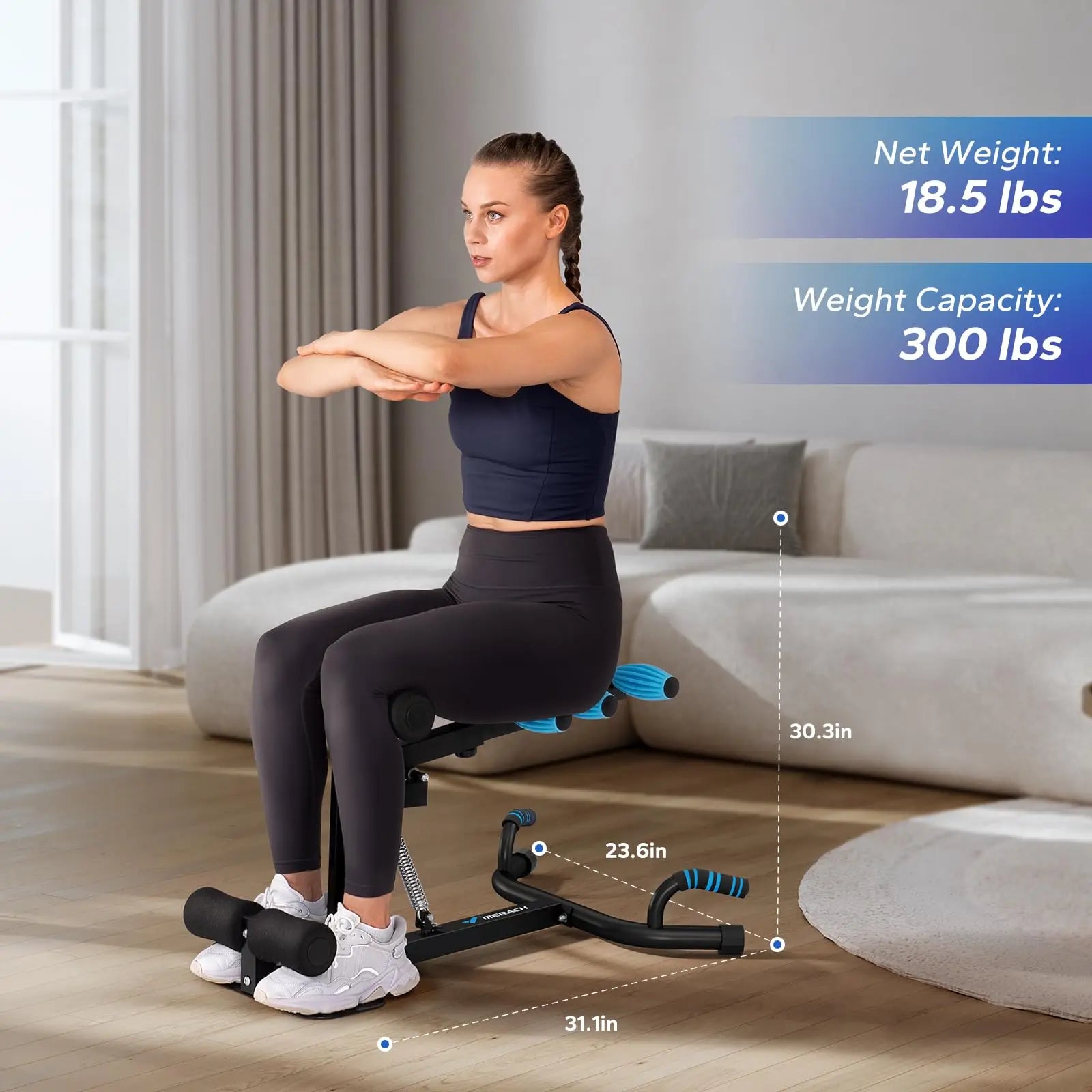 MERACH Adjustable Deep Squat Machine – Push-Up & Buttocks Trainer for Total Body Toning