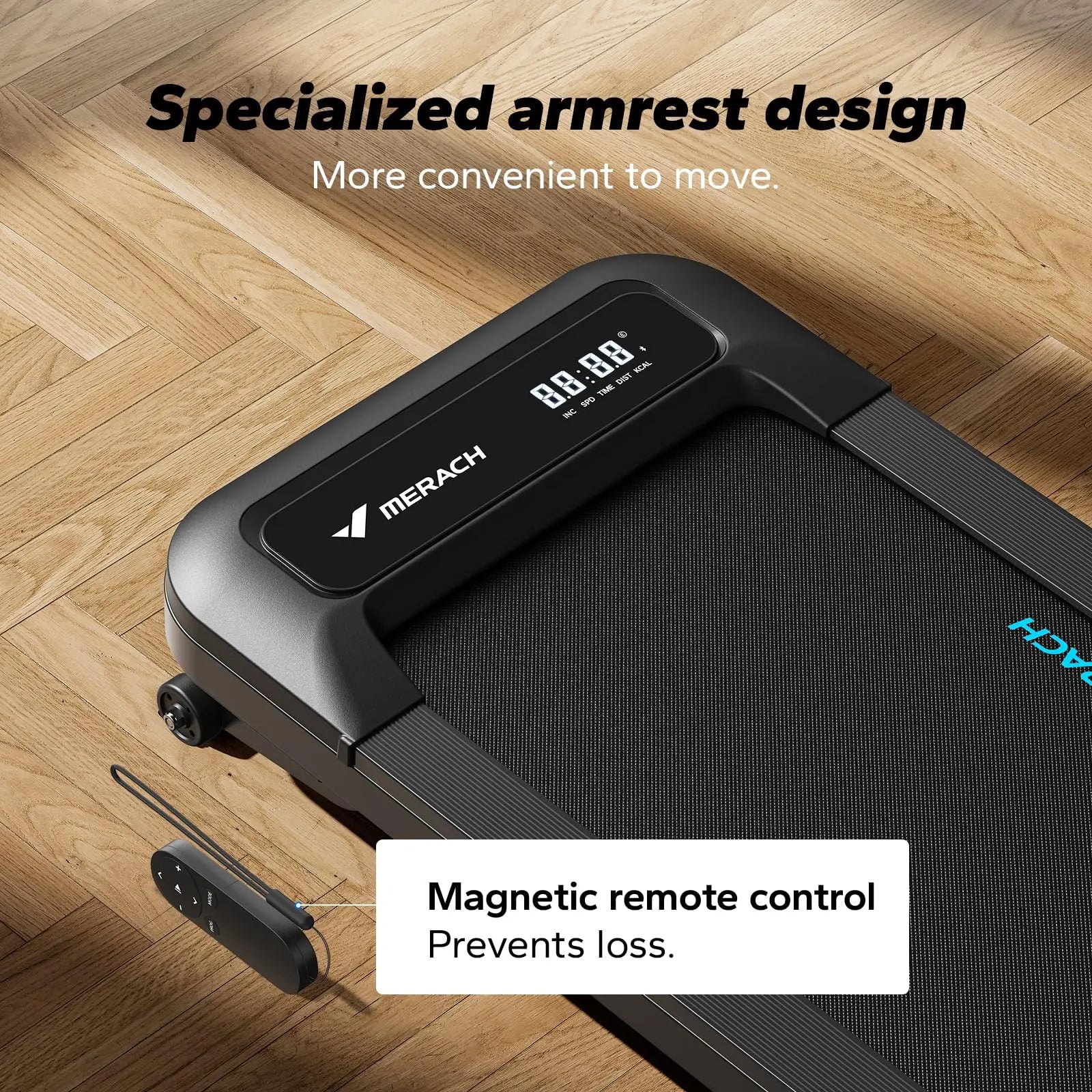 MERACH Quiet Walking Pad (WE) – Under Desk Treadmill with LED Display & Remote Control