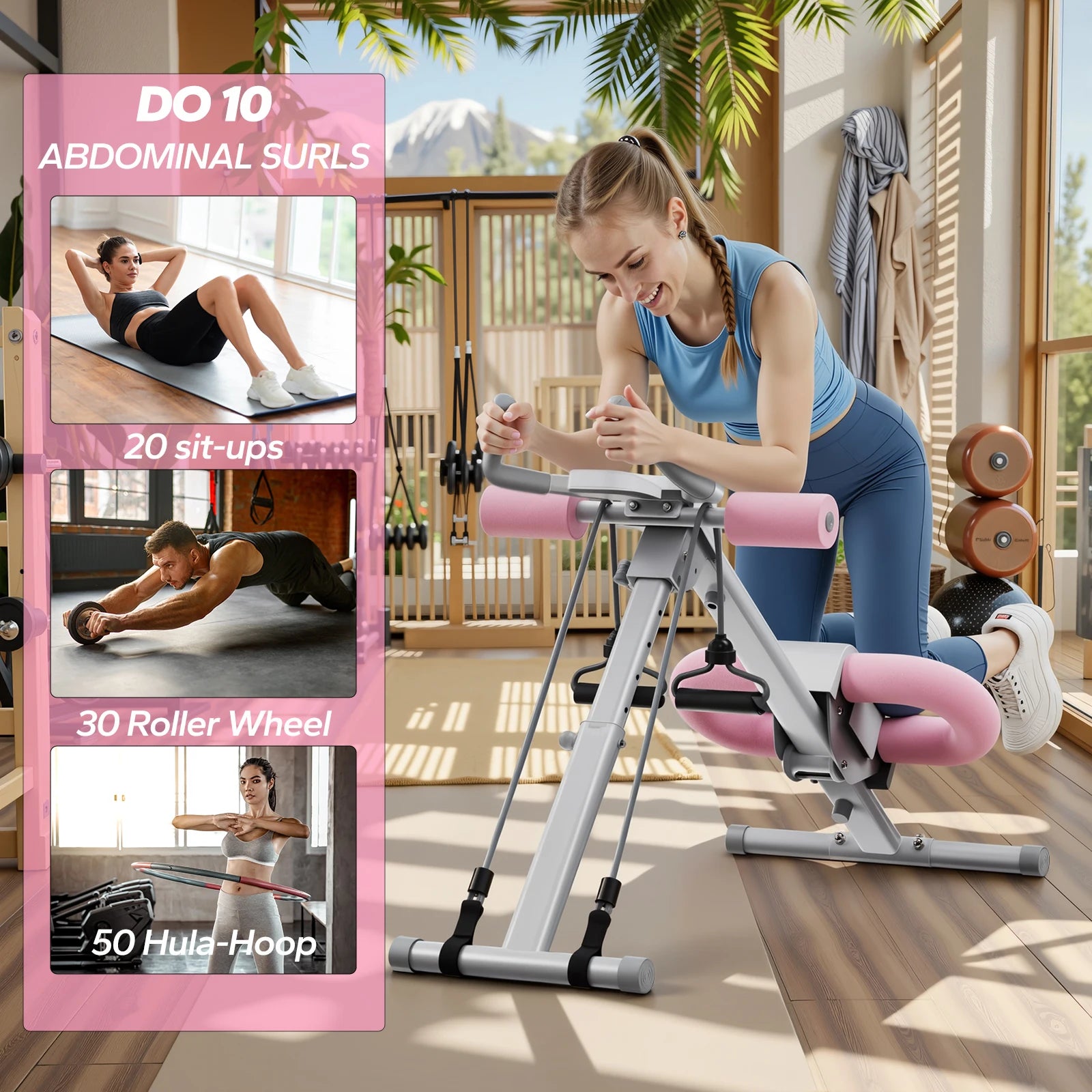 MERACH Foldable Ab Trainer – Adjustable Core Workout Machine