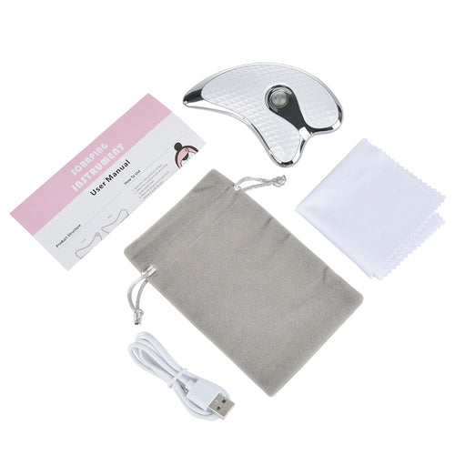 Electric Facial Scraper Red Blue LED Light Face Lift Devices GuaSha