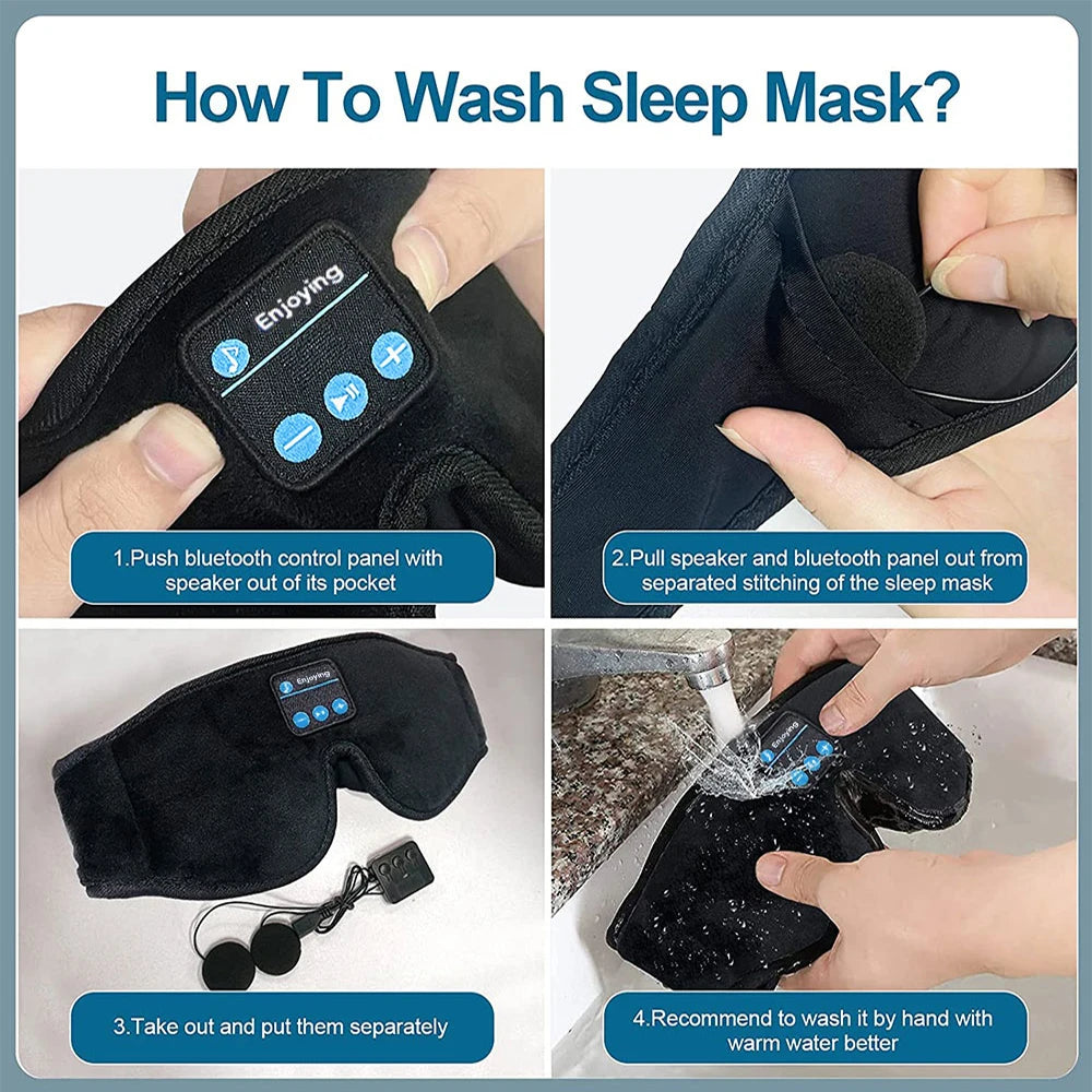 3-in-1 Bluetooth Sleep Mask with Headphones & Eye Cover