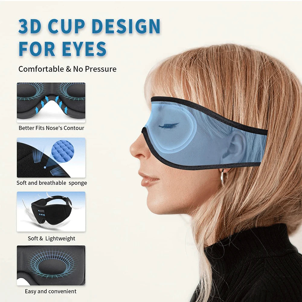 3-in-1 Bluetooth Sleep Mask with Headphones & Eye Cover