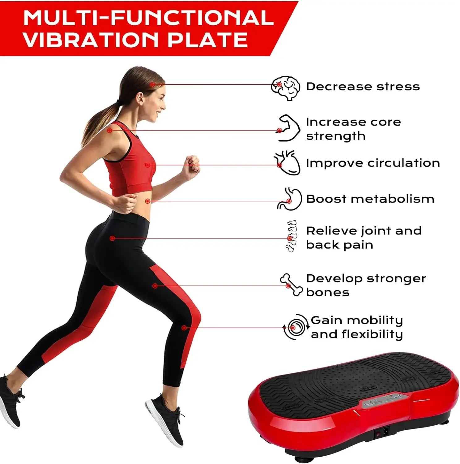 Home Fitness Vibration Plate – Compact, Low-Noise Body Sculpting Machine