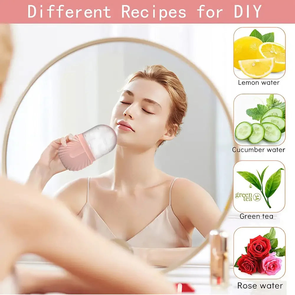 3-in-1 Ice Facial Roller & Gua Sha Set – Cooling Stainless Steel Roller + Ice Mold for Skin Tightening & Glow