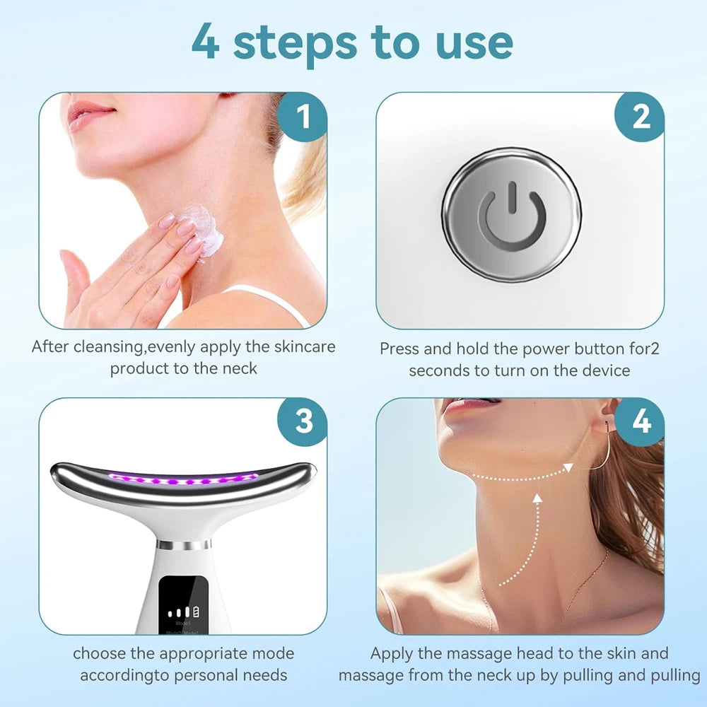 Digital Face & Neck Skin Massager – Rechargeable Beauty Tool for Tightening & Toning