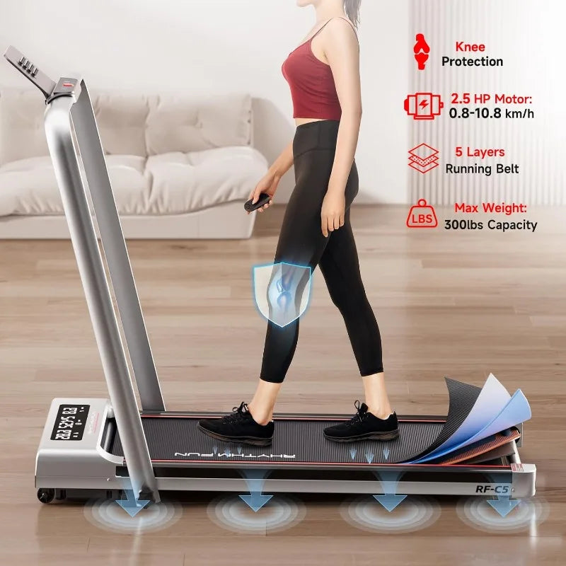 Foldable Treadmill for Home Gym - Rhythm Fun Portable Walking Pad Treadmill