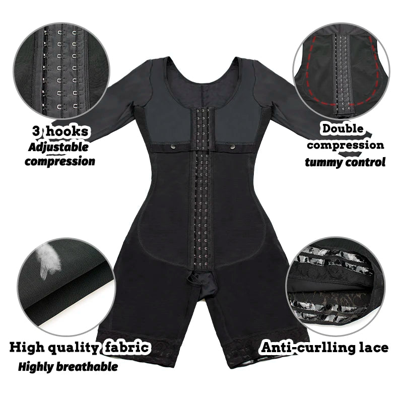 Full Body Faja Bodysuit - Full Compression Adjustable Body Shaper For Women