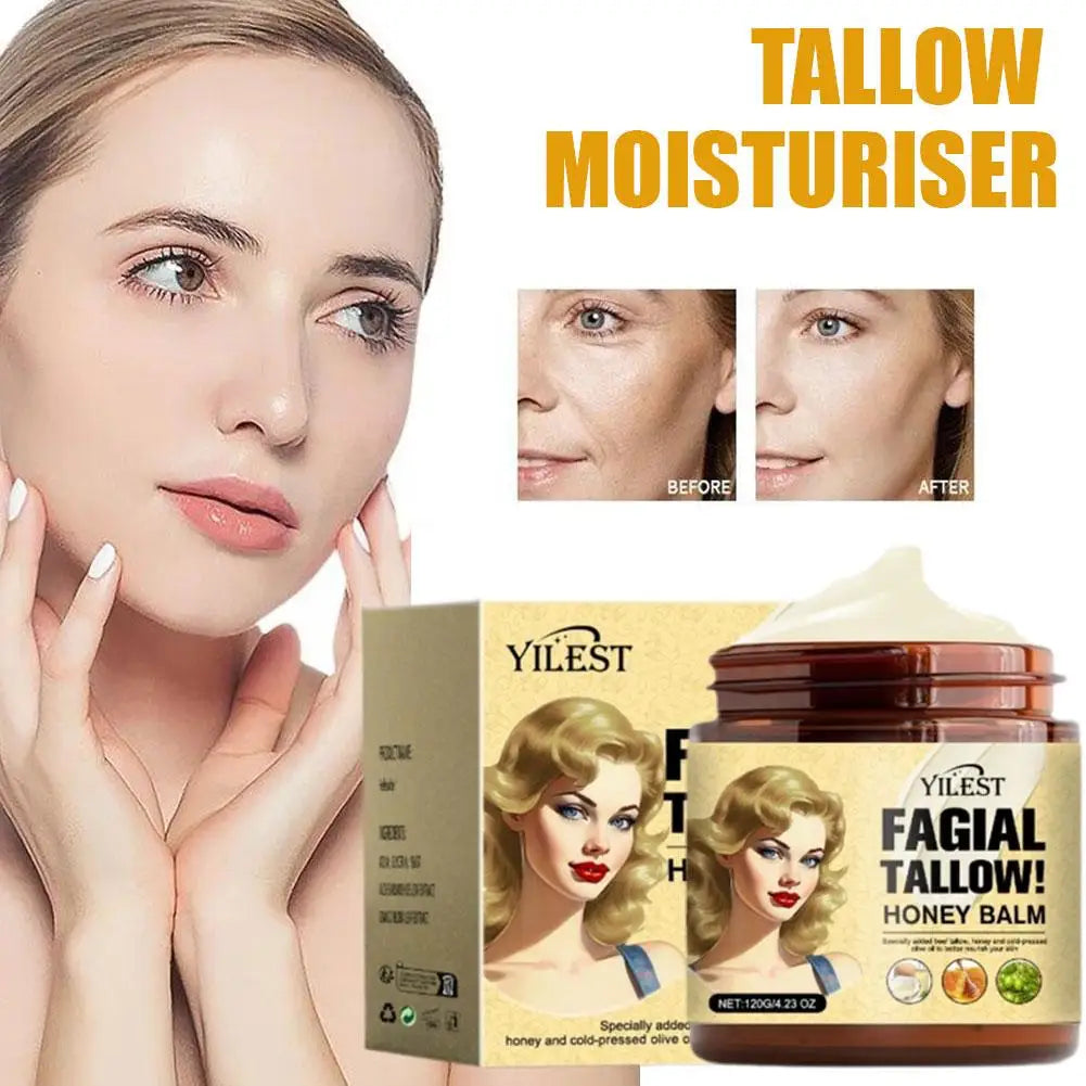 120g Whipped Beef Tallow & Honey Balm – Grass-Fed Face & Body Moisturizer