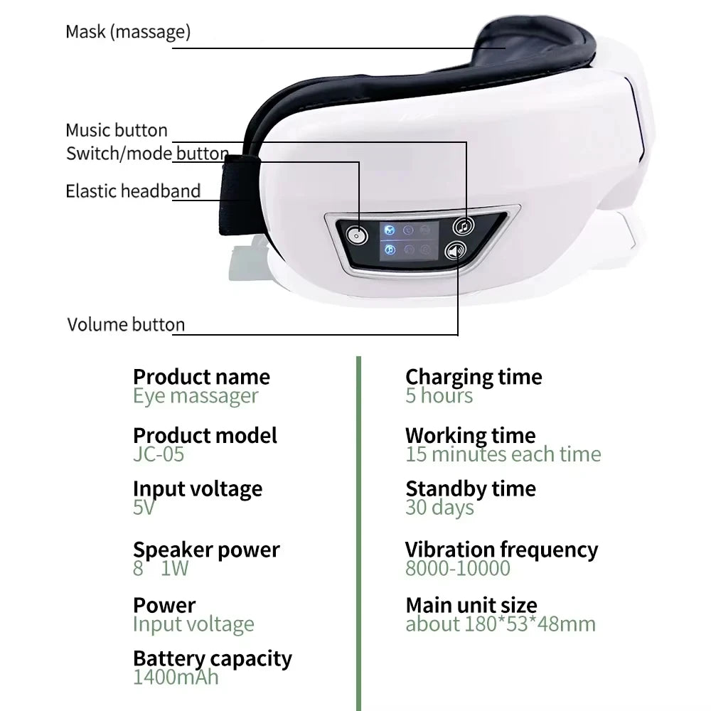 RelaxEyes™ Smart Eye Massager – Heat, Vibration & Soothing Music Mask