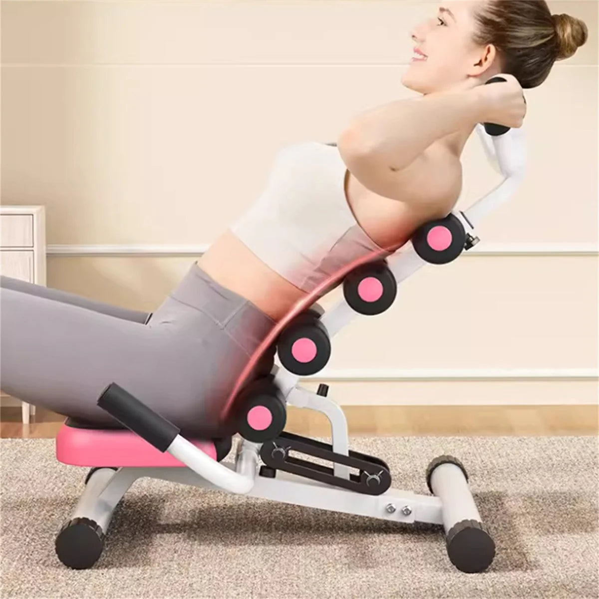 lumbar reliever, ab machine waist traction shoulder and neck relaxation stretcher yoga back open