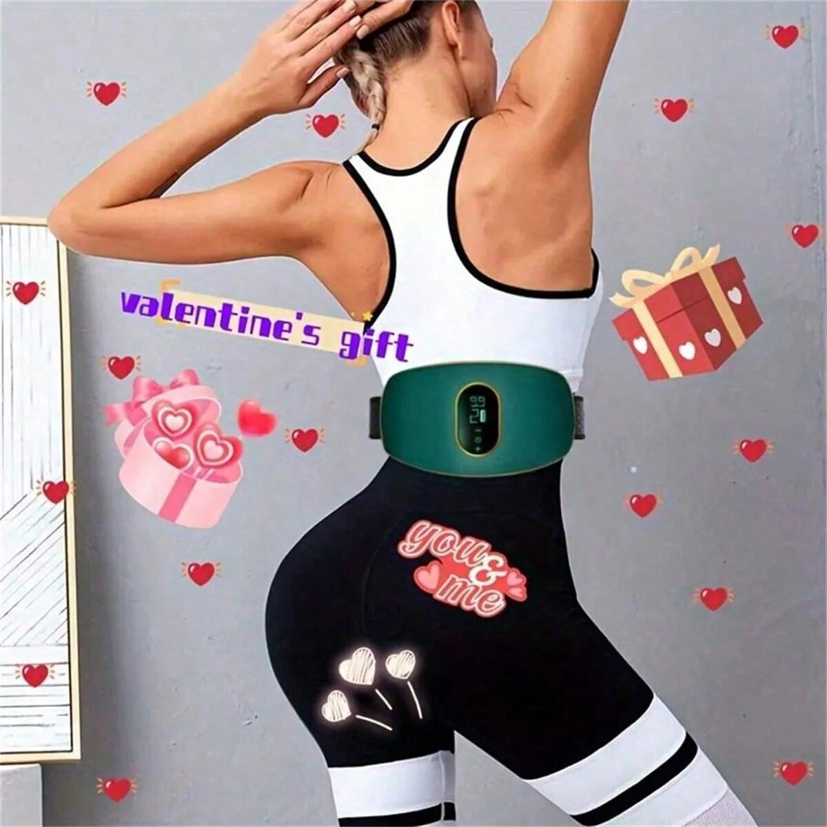 Abdominal Massager Home Abdominal Massage Instrument Body Massage 3 Modes USB Rechargeable Smart Waist Massager