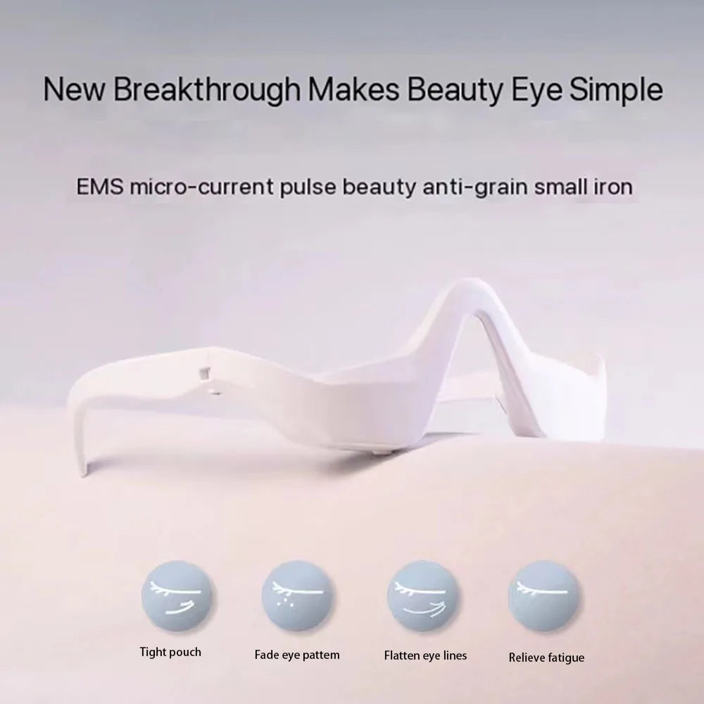 Red Light Therapy Eye Massager Glasses – Relaxing EMS Treatment for Tired Eyes, Bags & Circles