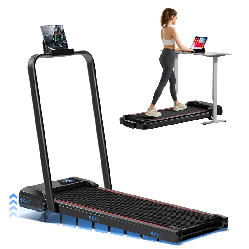 Walking Pad Treadmill: Incline, Under-Desk, Diamond Belt, Lightweight, Home/Office LED Display