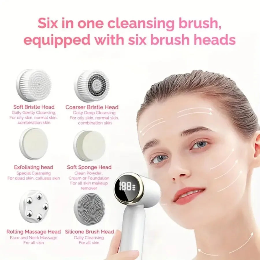 Multifunctional Ultrasonic Face Brush – Deep Clean, Exfoliate & Blackhead Removal