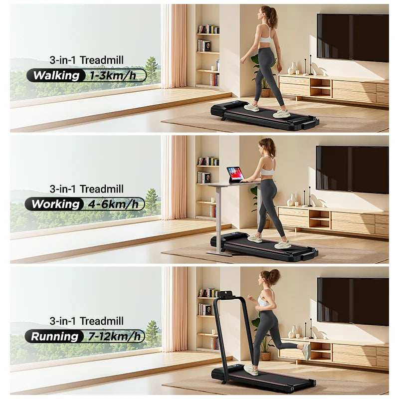 Walking Pad Treadmill: Incline, Under-Desk, Diamond Belt, Lightweight, Home/Office LED Display