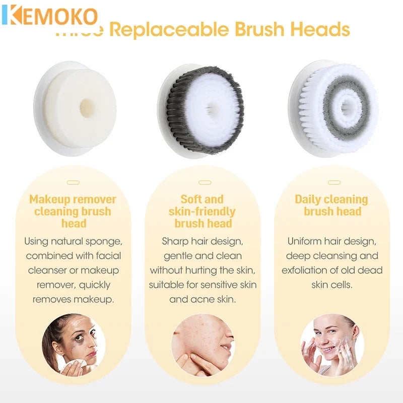 HELLO FACE 3-in-1 Facial Massager – Deep Pore Cleansing & Skin Exfoliation Tool