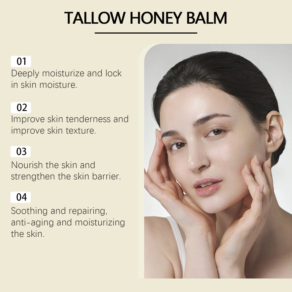 Organic Whipped Tallow & Honey Moisturizer – Grass-Fed, Fast-Absorbing Skincare for Healthy Glow
