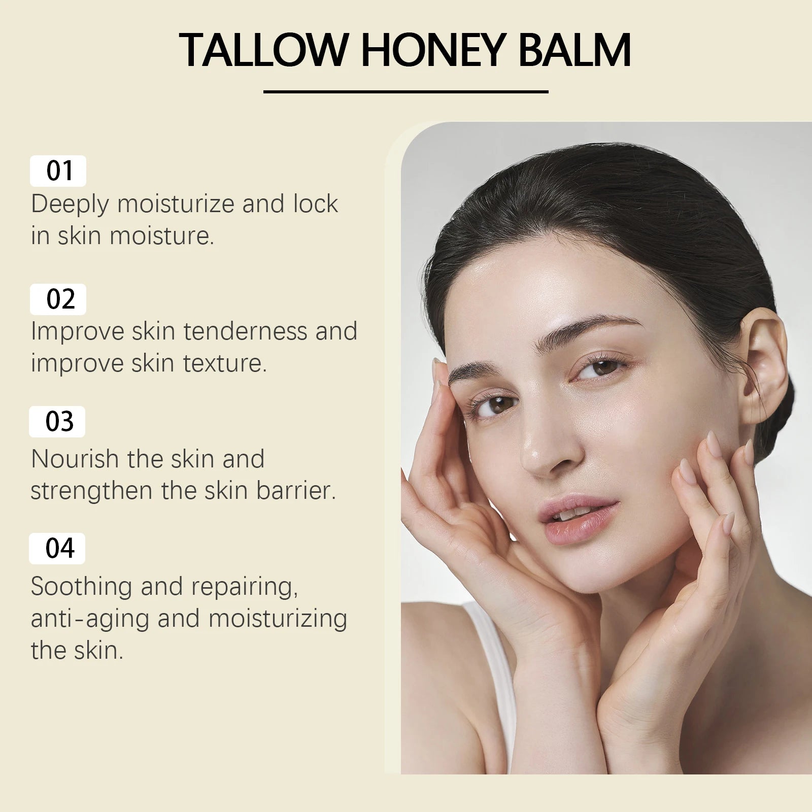 Organic Whipped Tallow & Honey Moisturizer – Grass-Fed, Fast-Absorbing Skincare for Healthy Glow