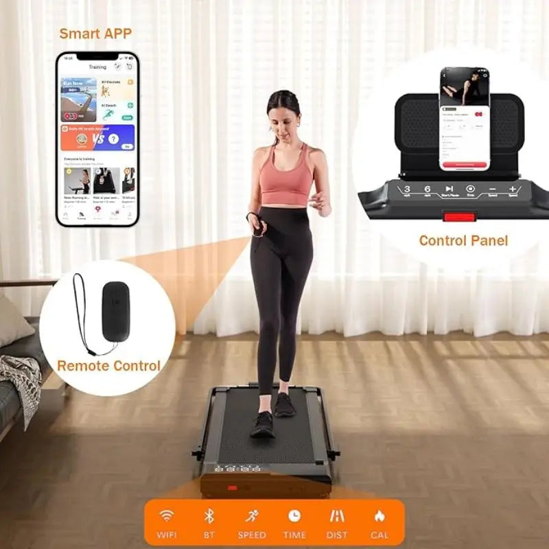 3 in 1 Walking Pad Treadmill, 300 Weight Capacity Foldable Treadmill Low Noise Under Desk Treadmills