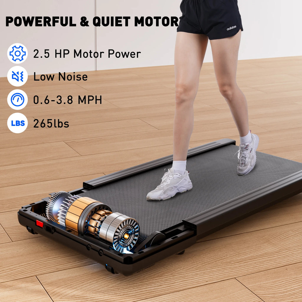 Walking Treadmill 2.5HP 1-6km/h Speed Anti-Slip Shock Absorption Portable Treadmill for Home Office Exercise Machine