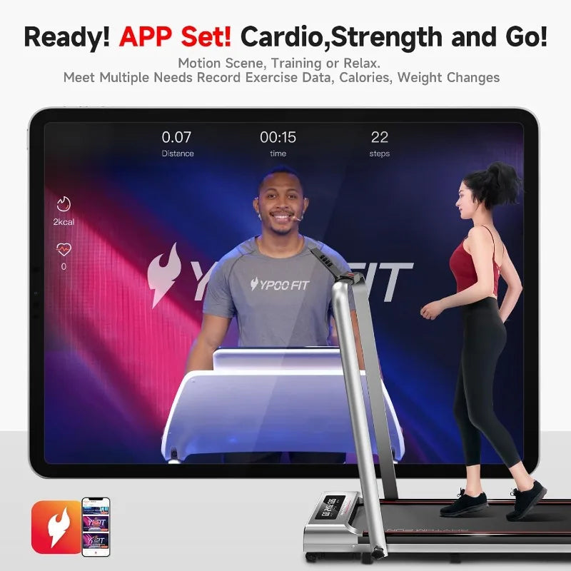 Foldable Treadmill for Home Gym - Rhythm Fun Portable Walking Pad Treadmill
