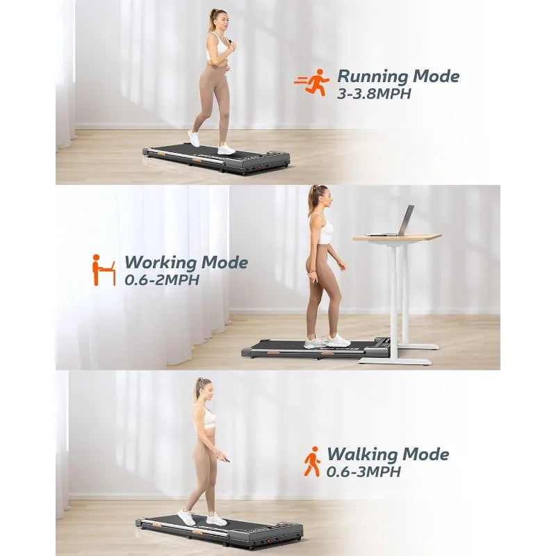 Walking Pad, Under Desk Treadmill for Home Office, 2 in 1 Portable Walking Treadmill with Remote Control