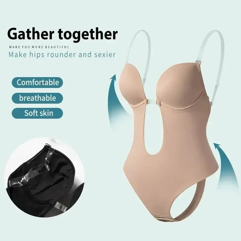 BloomBare Sculpting Corset – U-Plunge Push-Up with Invisible Fit