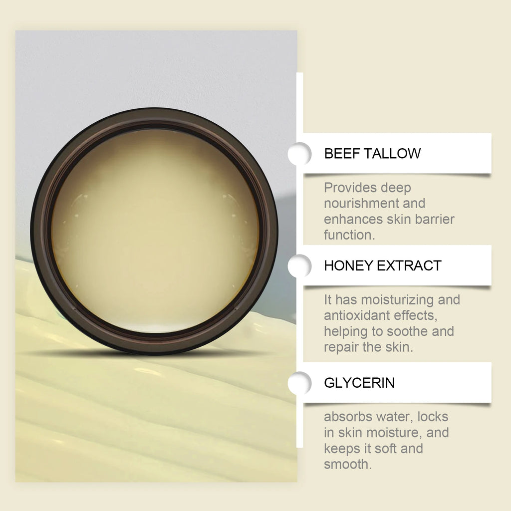Organic Whipped Tallow & Honey Moisturizer – Grass-Fed, Fast-Absorbing Skincare for Healthy Glow