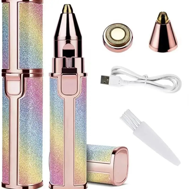 GlowTrim™ 2-in-1 Hair Removal & Eyebrow Razor – LED Light + USB Rechargeable