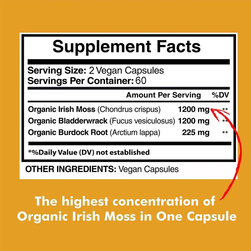 Sea Moss Complex 2625mg – Skin, Joint, Thyroid & Immune Support