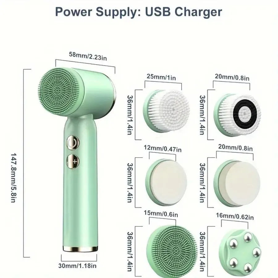 Multifunctional Ultrasonic Face Brush – Deep Clean, Exfoliate & Blackhead Removal