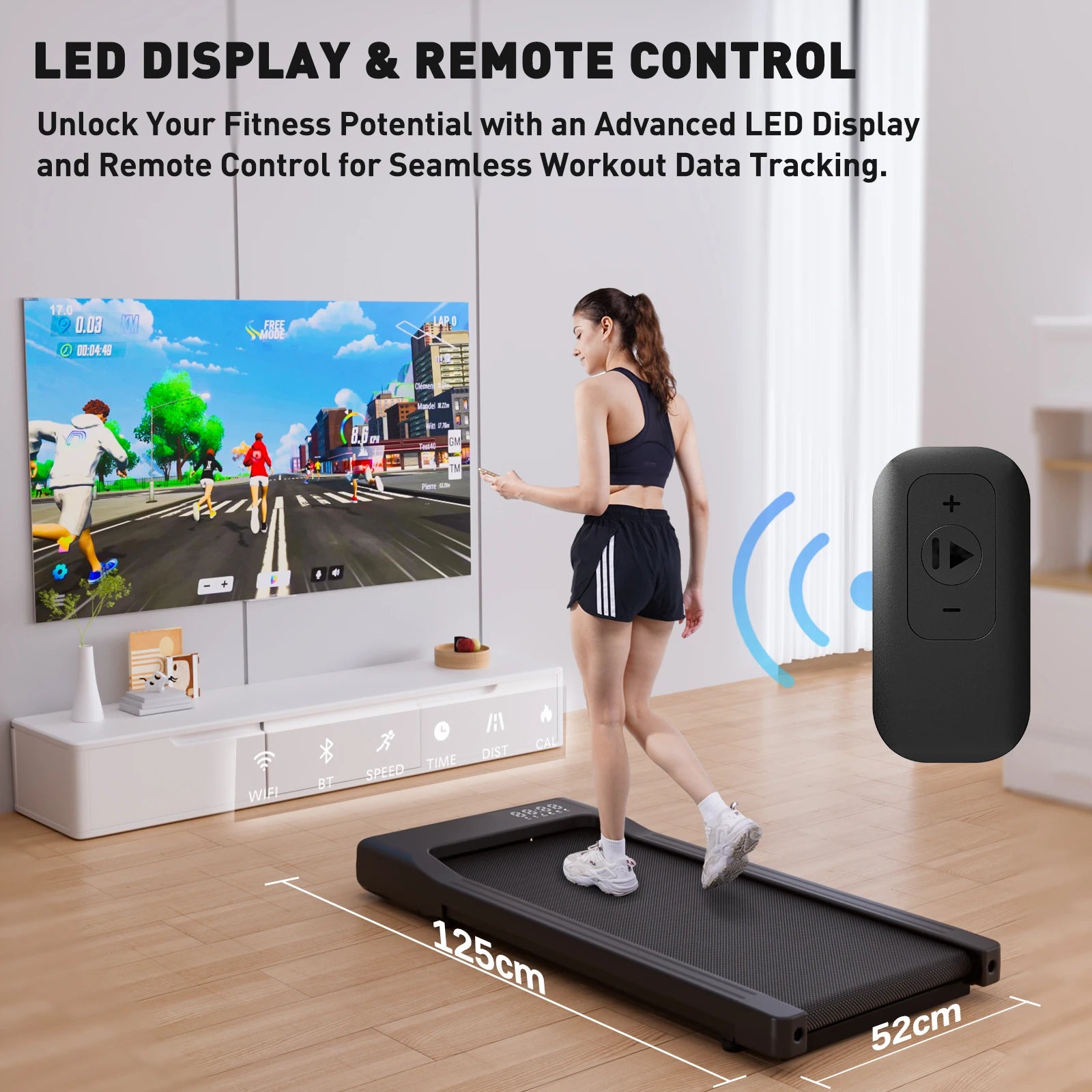 Walking Treadmill 2.5HP 1-6km/h Speed Anti-Slip Shock Absorption Portable Treadmill for Home Office Exercise Machine