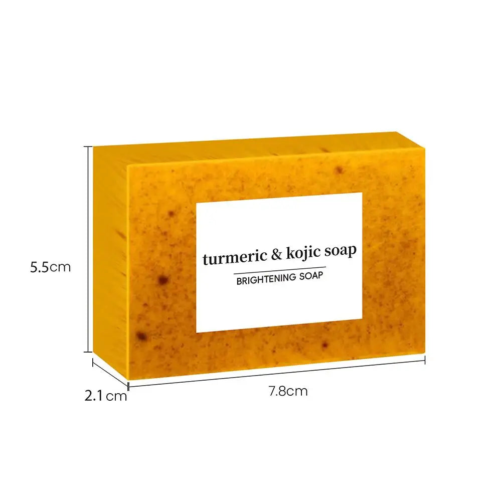 Handmade Turmeric Soap with Kojic Acid & Lemon – Skin Brightening Facial & Shower Bar 100g