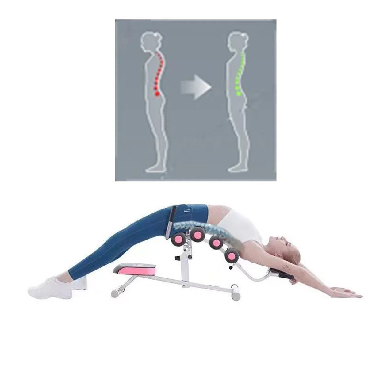 lumbar reliever, ab machine waist traction shoulder and neck relaxation stretcher yoga back open