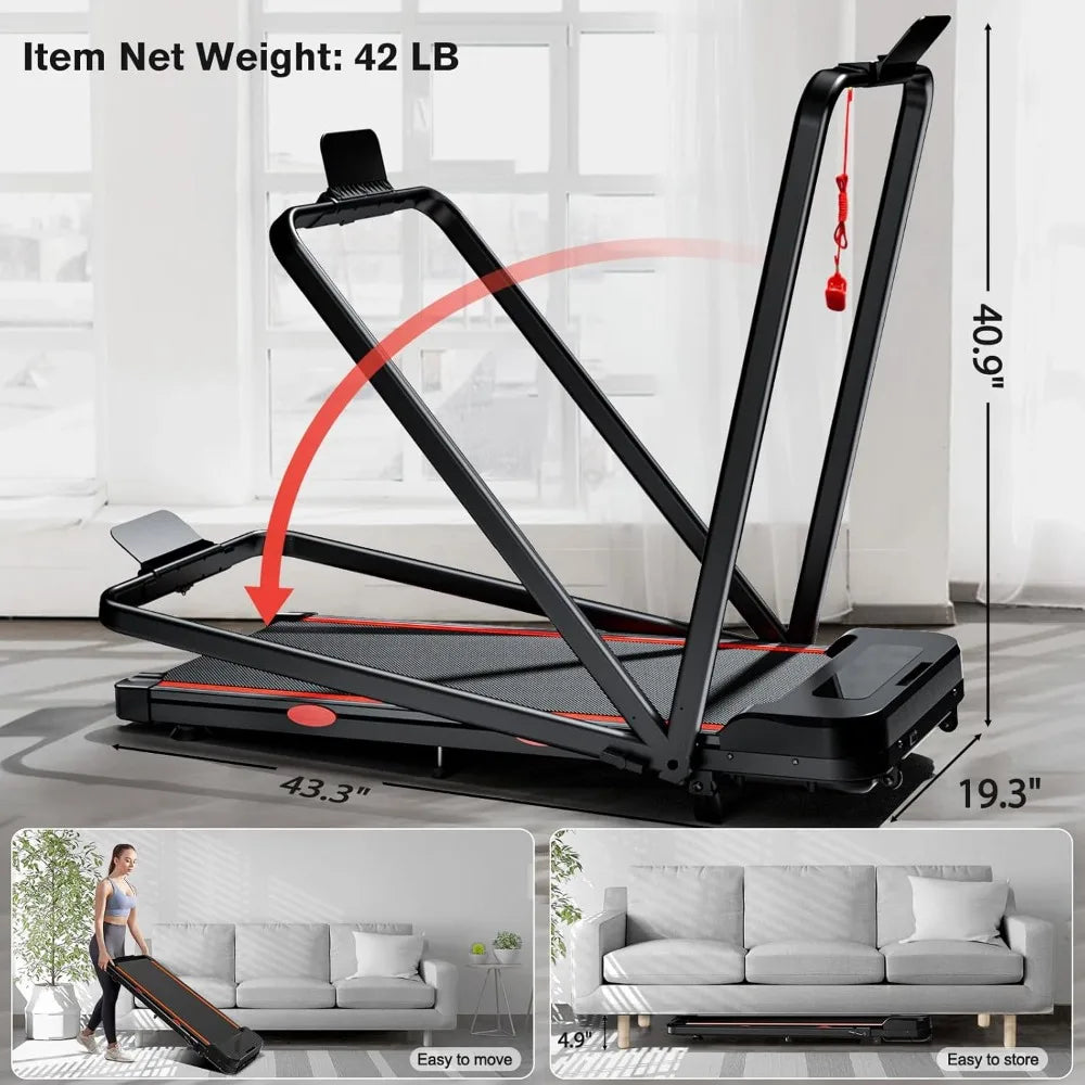 Folding Walking Pad Treadmill – (A) 3-in-1 Design with Handle, 2.5HP Motor & 300 lb Weight Capacity