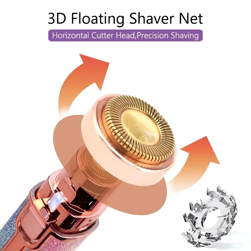 GlowTrim™ 2-in-1 Hair Removal & Eyebrow Razor – LED Light + USB Rechargeable