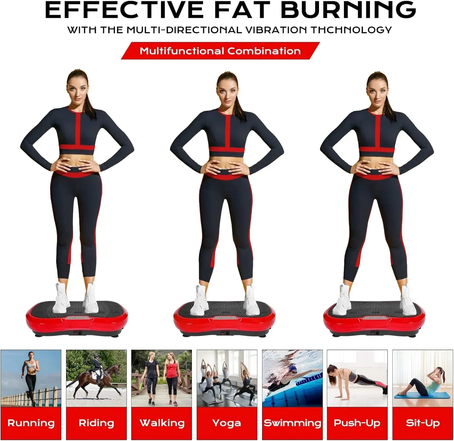 Home Fitness Vibration Plate – Compact, Low-Noise Body Sculpting Machine