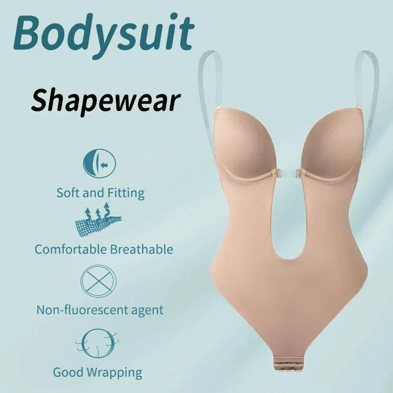BloomBare Sculpting Corset – U-Plunge Push-Up with Invisible Fit