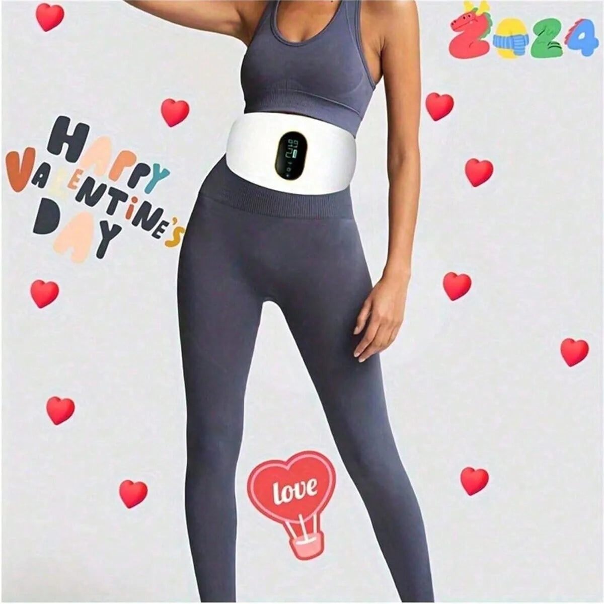 Abdominal Massager Home Abdominal Massage Instrument Body Massage 3 Modes USB Rechargeable Smart Waist Massager