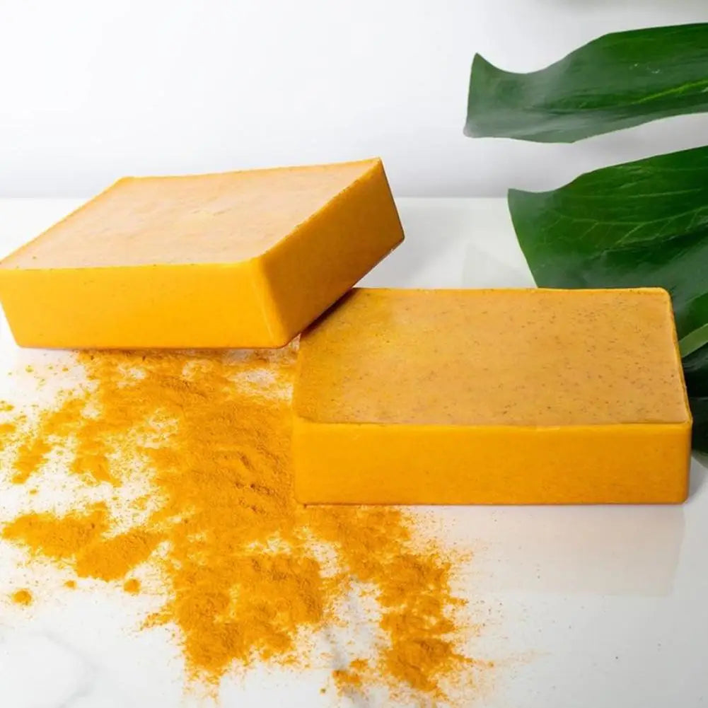 Handmade Turmeric Soap with Kojic Acid & Lemon – Skin Brightening Facial & Shower Bar 100g