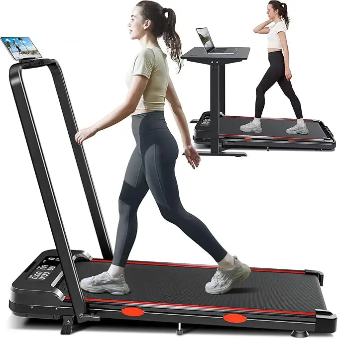 Folding Walking Pad Treadmill – (A) 3-in-1 Design with Handle, 2.5HP Motor & 300 lb Weight Capacity
