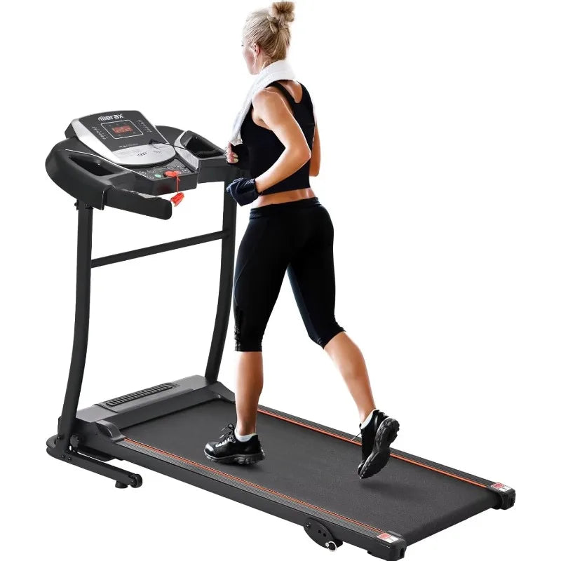 Merax Electric Folding Treadmills for Home 3 Level Incline Treadmill with Pulse Sensors