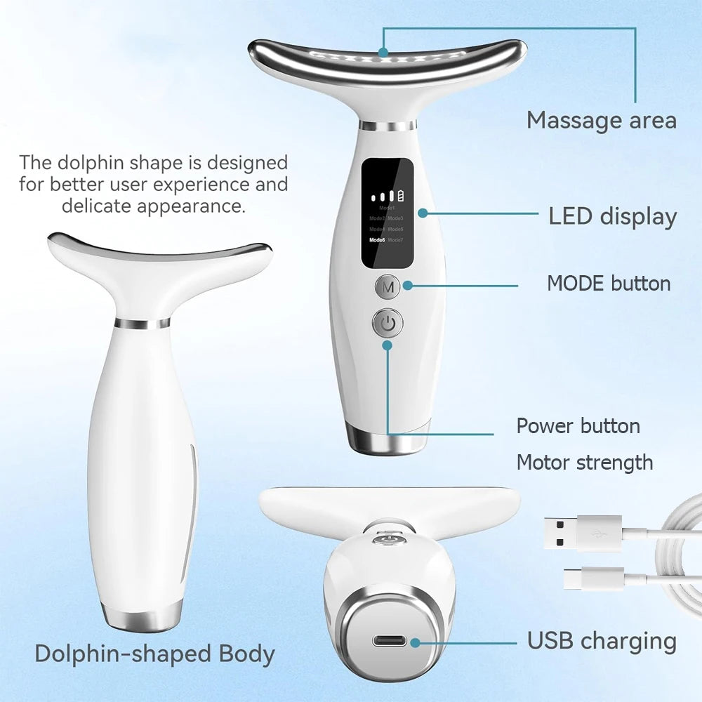 Digital Face & Neck Skin Massager – Rechargeable Beauty Tool for Tightening & Toning