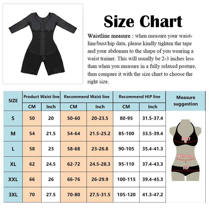 Full Body Faja Bodysuit - Full Compression Adjustable Body Shaper For Women